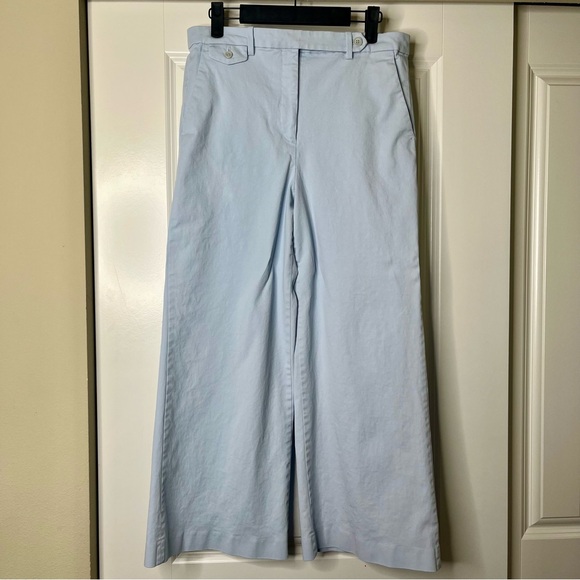 Theory Pants - Theory Nadeema Relaxed Chino Pants Women’s Size 6 Hydrangea Light Blue Wide Leg